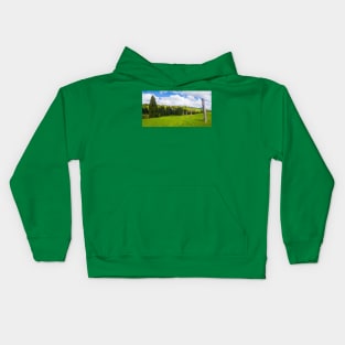 Carpathians village panorama Kids Hoodie